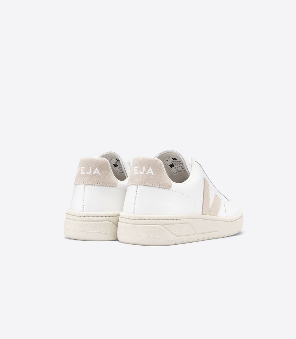 Veja Sneakers Mens - V-12 Leather - White - 0928DKUCV